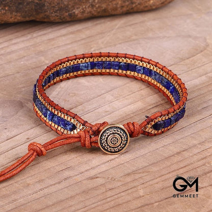 Lapis Lazuli Hand-Woven Bracelet