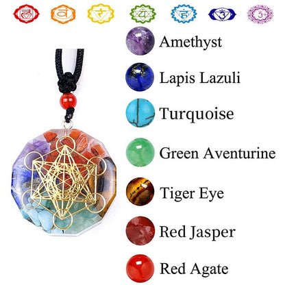 Chakra Hexagram Symbol Yoga Necklace