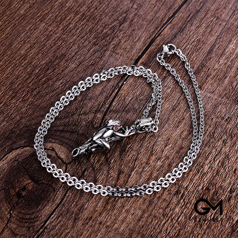 Titanium Steel Overbearing Frog Necklace for Men