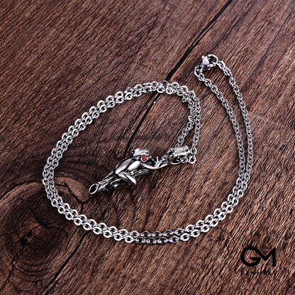 Titanium Steel Overbearing Frog Necklace for Men