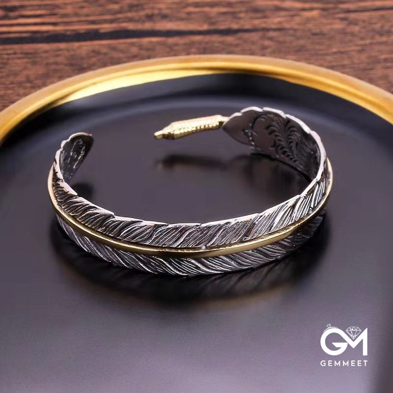 Vintage Feather Opening Adjustable Bracelet