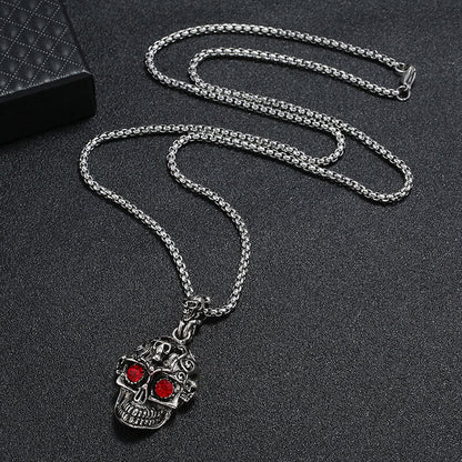 Domineering Simple Alloy Wolf Head Men's Skull Necklace