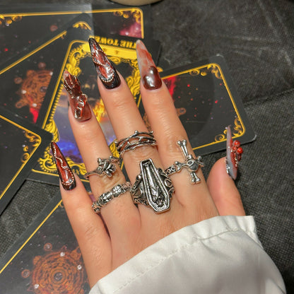 Halloween 5 Pcs Vampires Symbol Rings Set