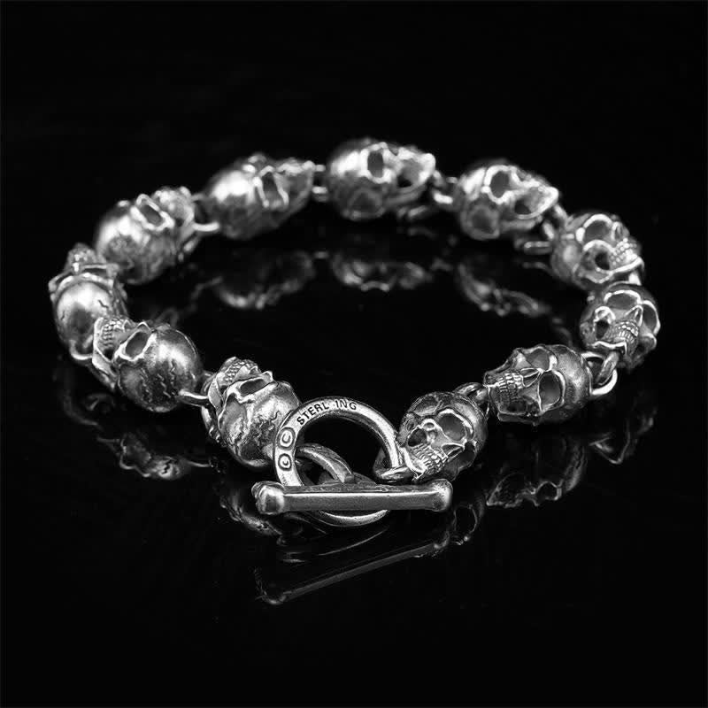 Men's Gothic Skull Head String Bracelet