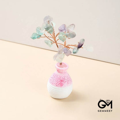 Crystal Gravel Vase Feng Shui Tree