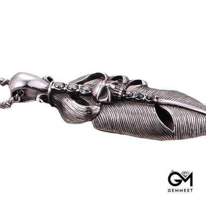 Titanium Steel Feather Cool Necklace