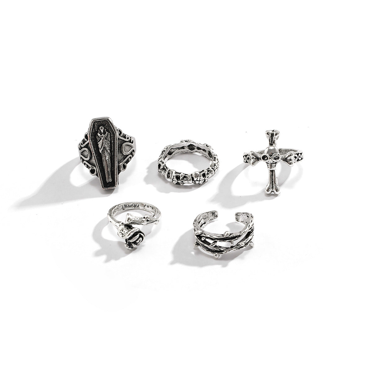 Halloween 5 Pcs Vampires Symbol Rings Set