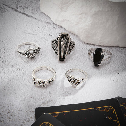 Halloween 5 Pcs Vampires Topic Rings Set