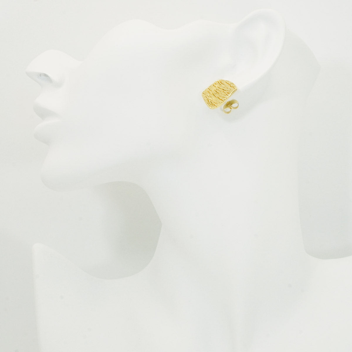 Geometric Distortion Wavy Textures Gold Stud Earrings