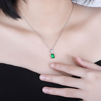 Bottle Shape Rectangle Emerald Chain