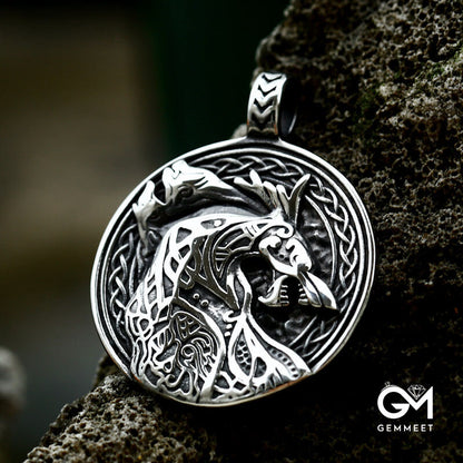 Viking Ares axe titanium steel pendant