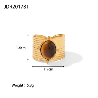 Gold Plated Stainless Steel Adjustable Men's Ring