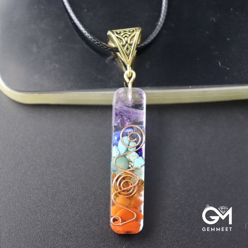 Colorful Stone Pendant Necklace