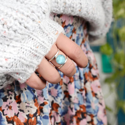 Preorder: 2 Layers Larimar Boho Ring