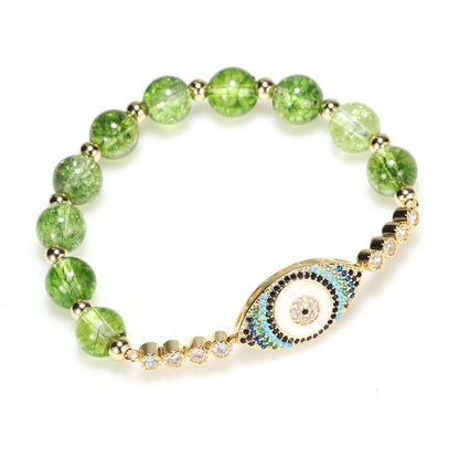 Peridot Evil Eye Symbol Healing Bracelet