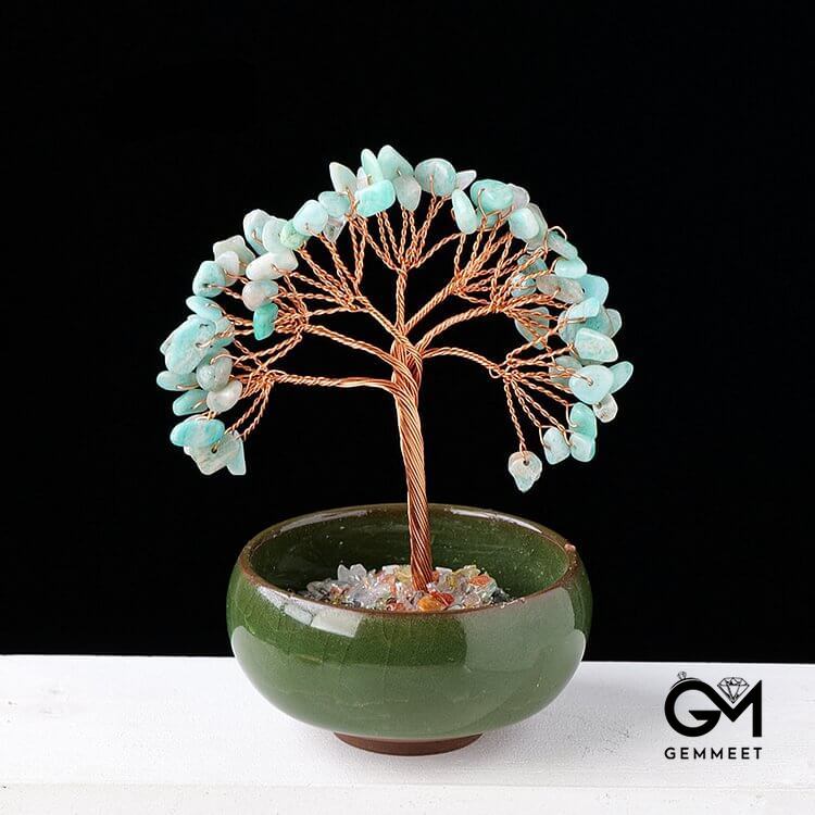 Gravel Crystal Gemstone Home Decoration Feng Shui Tree