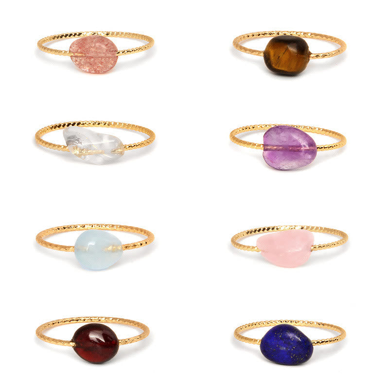 Natural Stone Irregular Crystal Ring Set