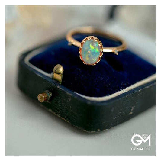 Vintage Opal Adjustable Ring