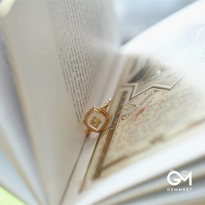 Square Clear Quartz Vintage Ring