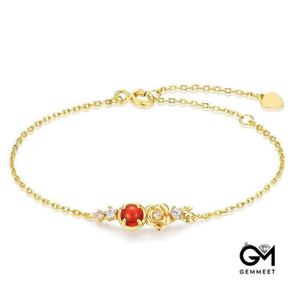 Vintage Gold-plated Garnet Bracelet