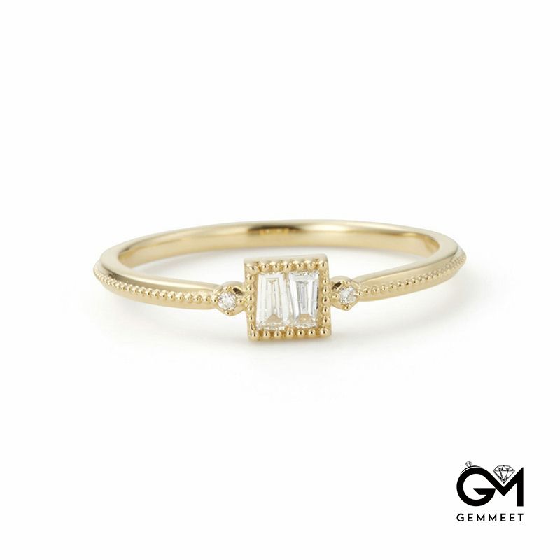 Simple Classic Square Zircon Ring