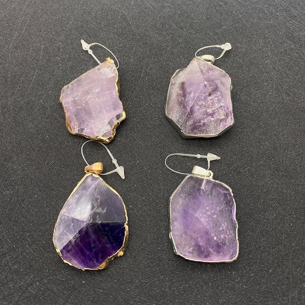 Delicate Natural Amethyst Gem Irregular Necklace