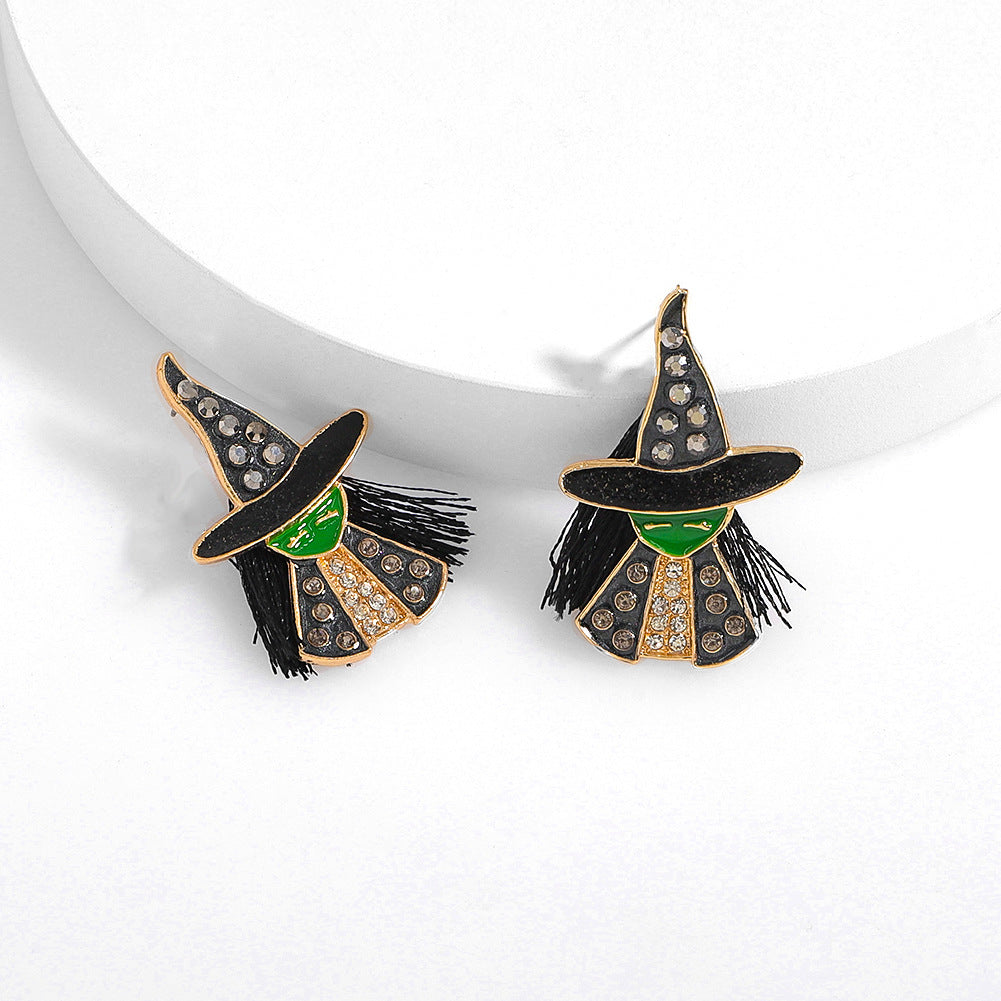 Halloween Wacky Witch  Magician Earrings