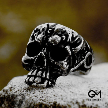 Vintage Viking Skull Titanium Steel Ring