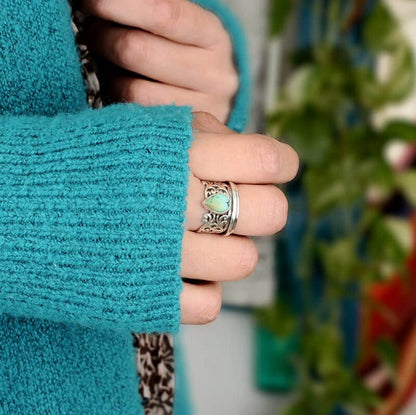 Preorder: Retro Boho Teardrop Turquoise Ring