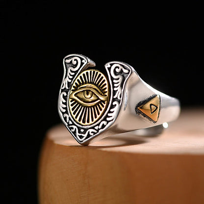 Men's Eyes Of Horus Adjustable Ring