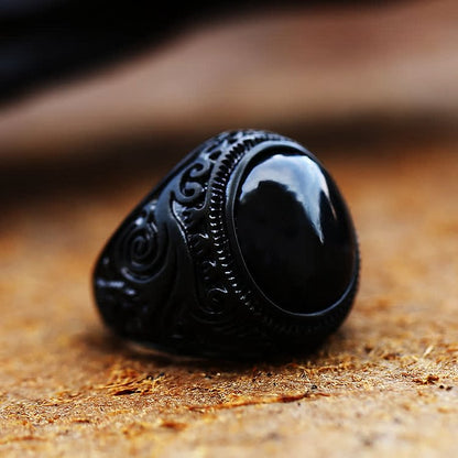 Black Turquoise Stainless Steel Ring