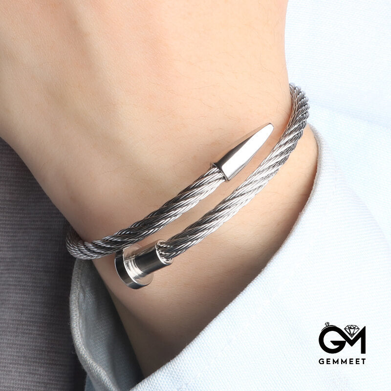 Stainless Steel Nail Wire Bracelet