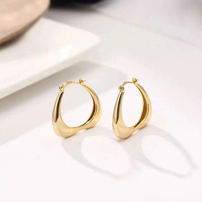 White Gold Dangle Heart Shape Hoop Earrings