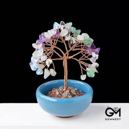 Gravel Crystal Gemstone Home Decoration Feng Shui Tree