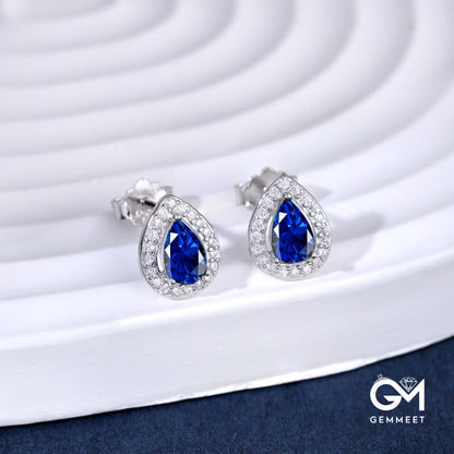 S925 Silver Water Drop Zircon Hollow Earrings