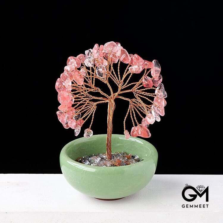 Gravel Crystal Gemstone Home Decoration Feng Shui Tree