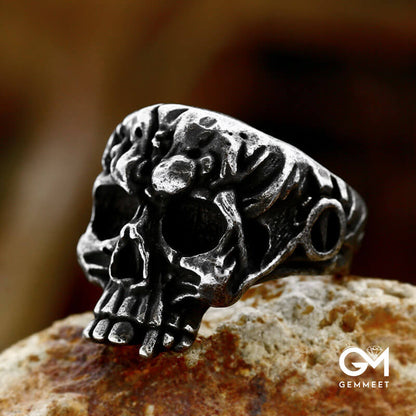 Vintage Viking Skull Titanium Steel Ring