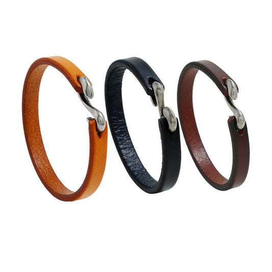 Retro Simple Leather Fashion Versatile Punk Rock Leather Bracelet