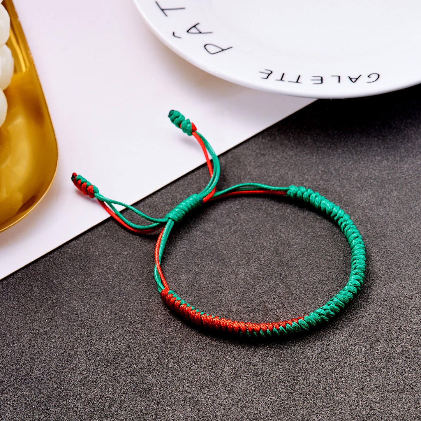 Hand-woven Christmas String Bracelet