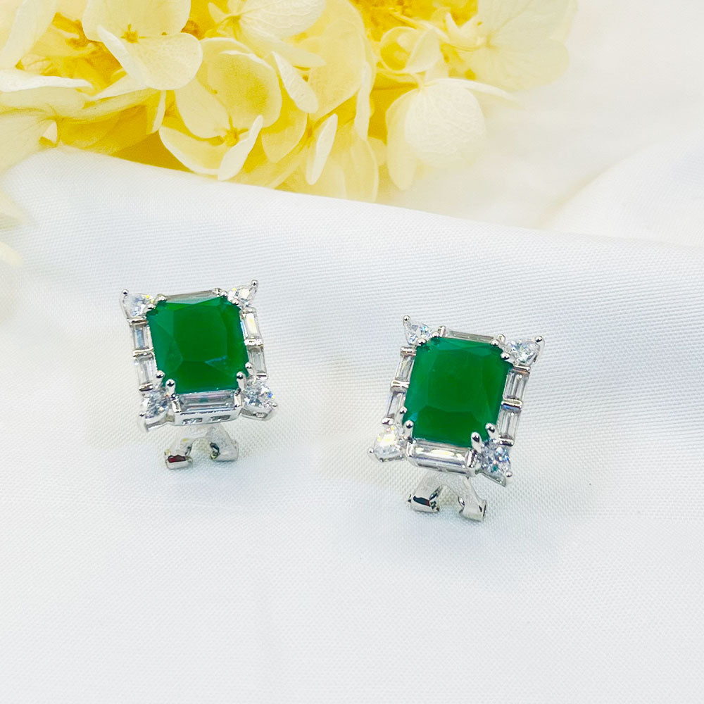 Square Candy Green Zircon Earring