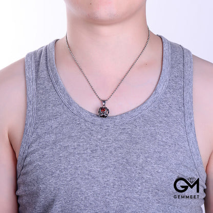 Men's Titanium Steel Crown Necklace