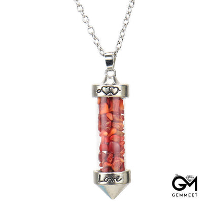 Crystal Wishing Bottle Conical Love Bottle Pendant Necklace