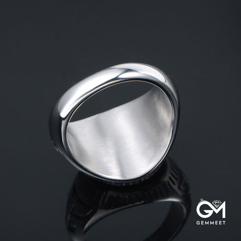 Titanium Steel Rice Flower Leaf Ring