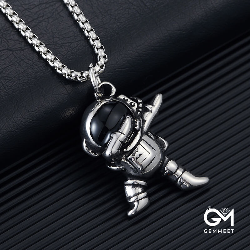 Titanium Steel Astronaut Hip Hop Necklace