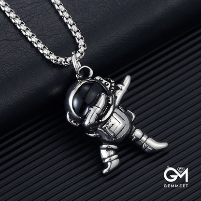 Titanium Steel Astronaut Hip Hop Necklace