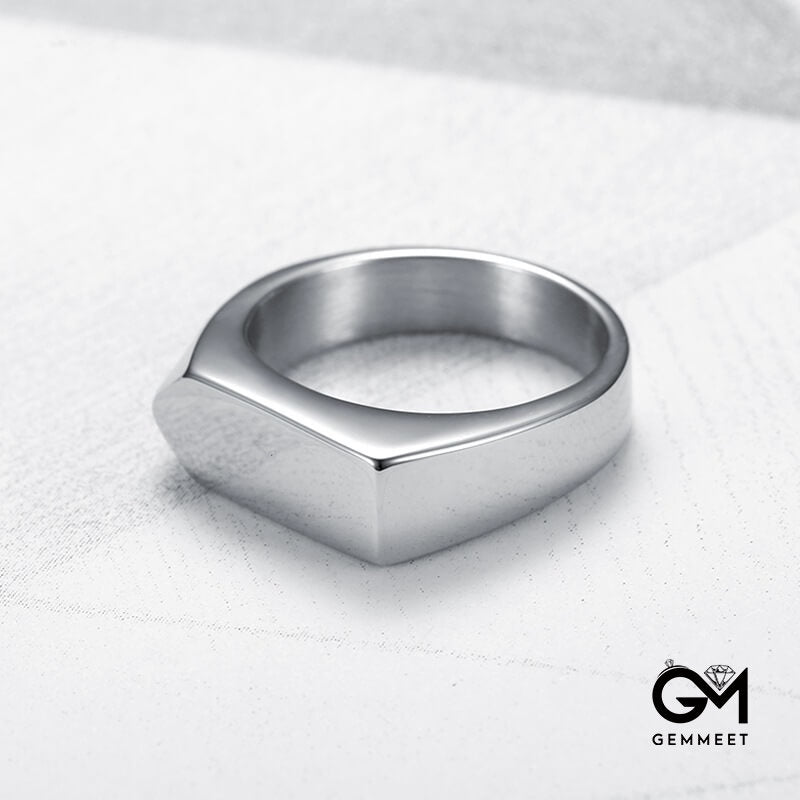 Stainless Steel Men's Irregular Smooth Ring