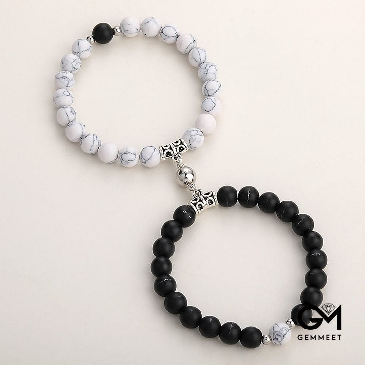 2pcs Magnet Attract Couple Bracelet Set