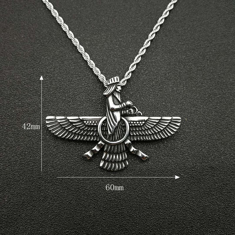 Persian Jewelry Titanium Steel Gold-plated Two-color Zoroastrian Pendant