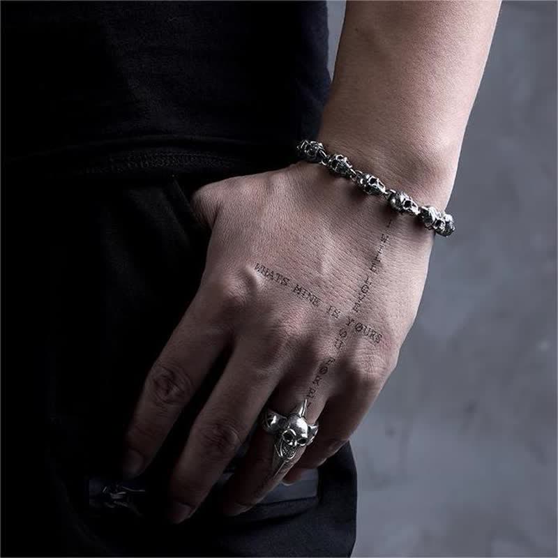 Men's Gothic Skull Head String Bracelet