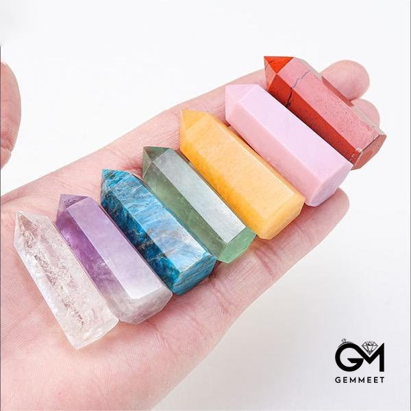 Chakra Raw Stone Decoration Set Crystal Wands